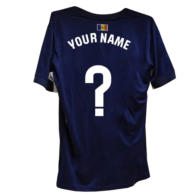 Danxen Mujer Camiseta Su Nombre #0 Azul Marino Blanco 1ª Equipación 2025/26 La Camisa México