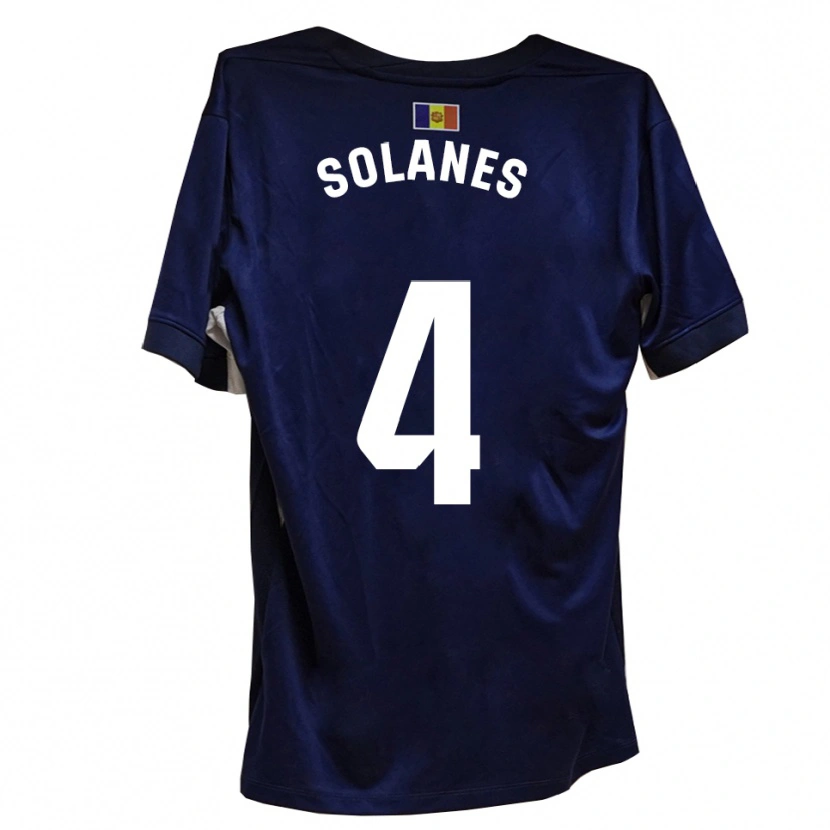 Danxen Mujer Camiseta Albert Solanes #4 Azul Marino Blanco 1ª Equipación 2025/26 La Camisa México
