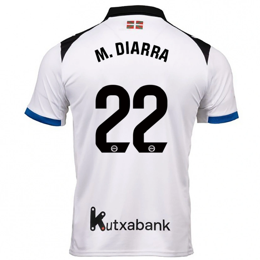 Danxen Mujer Camiseta Moussa Diarra #22 Blanco Azul 2ª Equipación 2025/26 La Camisa México