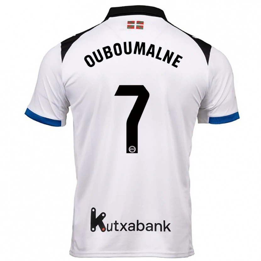 Danxen Mujer Camiseta Ibra Ouboumalne #7 Blanco Azul 2ª Equipación 2025/26 La Camisa México