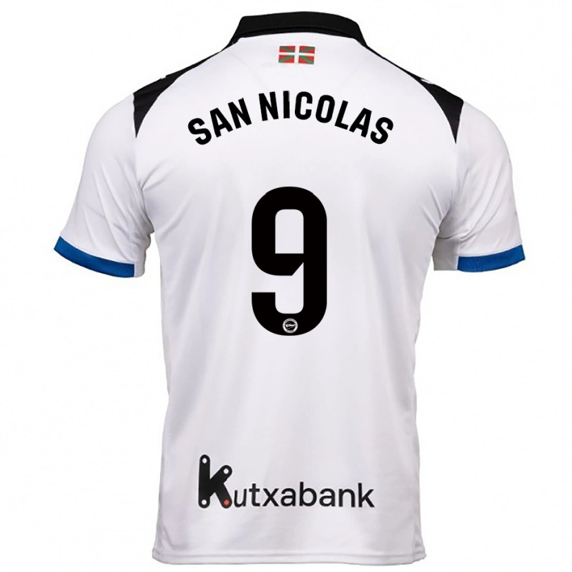 Danxen Mujer Camiseta Olga San Nicolás #9 Blanco Azul 2ª Equipación 2025/26 La Camisa México