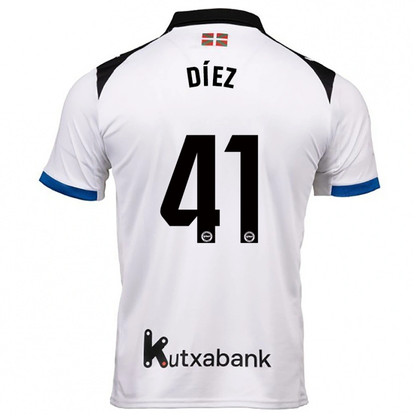 Danxen Mujer Camiseta Victor Díez #41 Blanco Azul 2ª Equipación 2025/26 La Camisa México