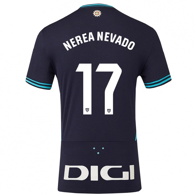 Danxen Mujer Camiseta Nerea Nevado Gómez #17 Azul Marino Celeste 2ª Equipación 2025/26 La Camisa México