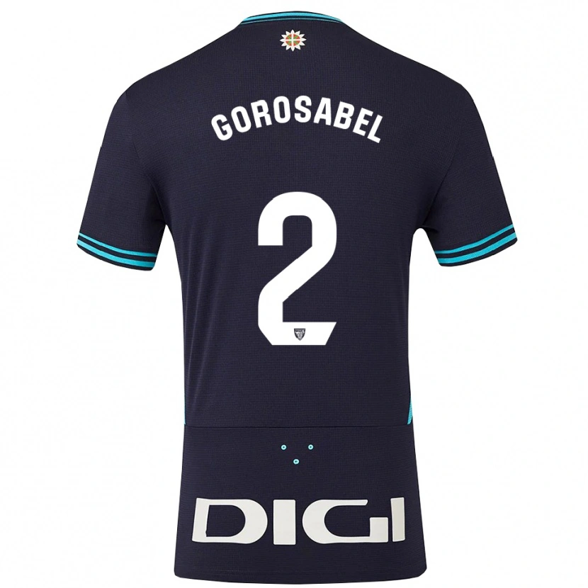Danxen Mujer Camiseta Andoni Gorosabel #2 Azul Marino Celeste 2ª Equipación 2025/26 La Camisa México