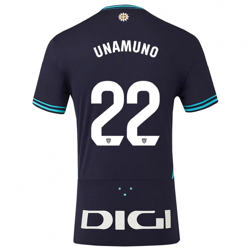 Danxen Mujer Camiseta Oier Unamuno #22 Azul Marino Celeste 2ª Equipación 2025/26 La Camisa México