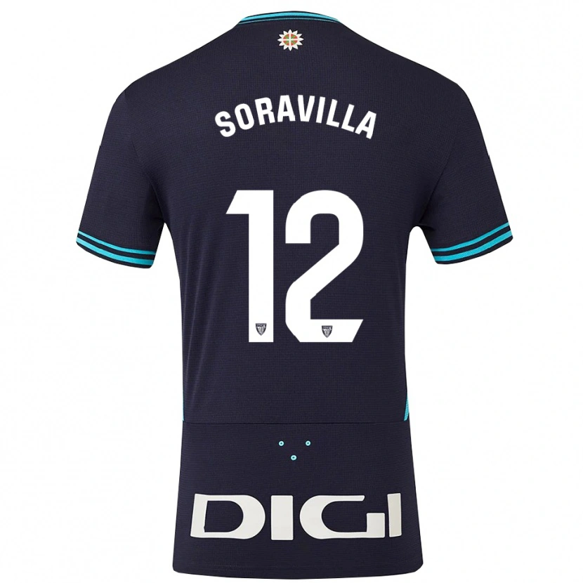 Danxen Mujer Camiseta Ander Soravilla #12 Azul Marino Celeste 2ª Equipación 2025/26 La Camisa México