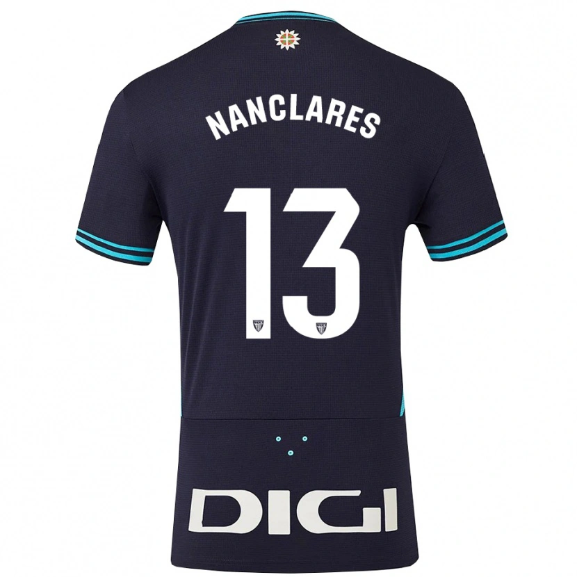 Danxen Mujer Camiseta Adriana Nanclares Romero #13 Azul Marino Celeste 2ª Equipación 2025/26 La Camisa México