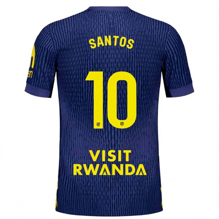 Danxen Mujer Camiseta Leicy Santos #10 Azul Marino Amarillo 2ª Equipación 2025/26 La Camisa México