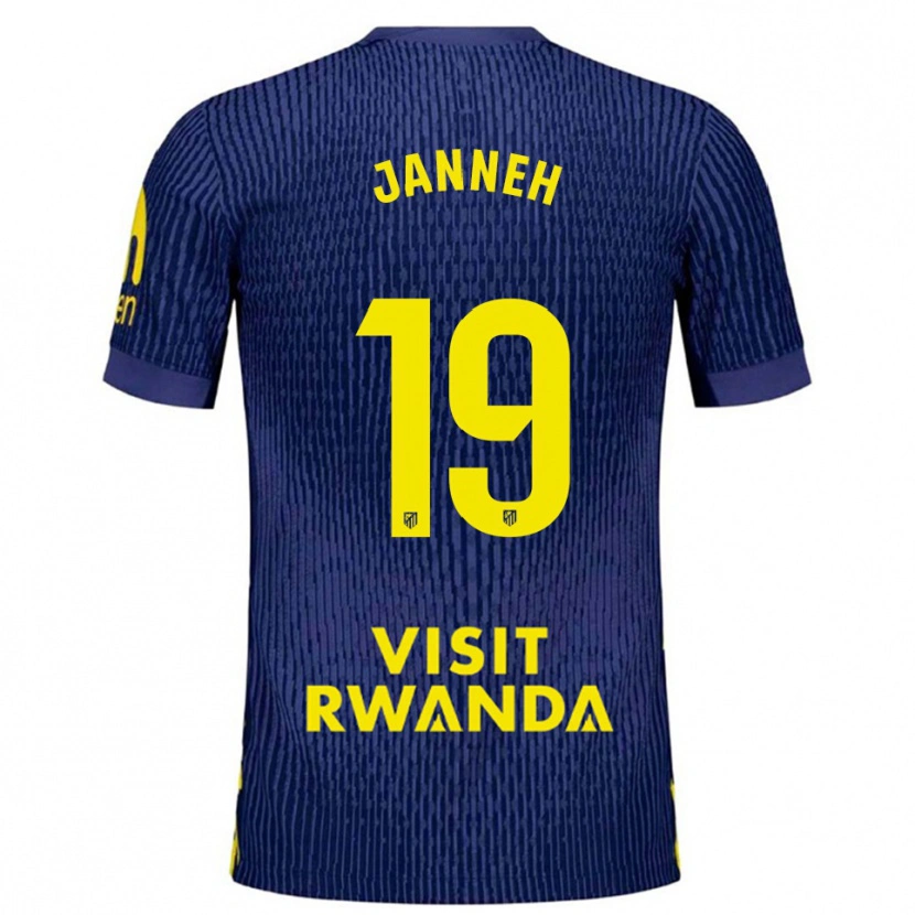 Danxen Mujer Camiseta Omar Janneh #19 Azul Marino Amarillo 2ª Equipación 2025/26 La Camisa México