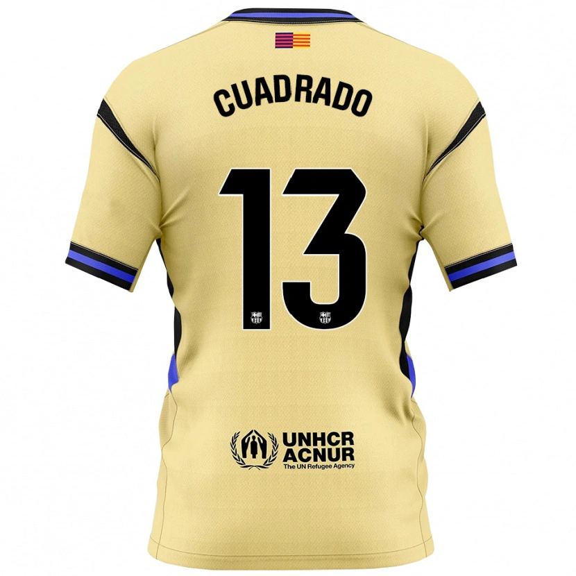 Danxen Mujer Camiseta Adrián Cuadrado #13 Amarillo Negro 2ª Equipación 2025/26 La Camisa México