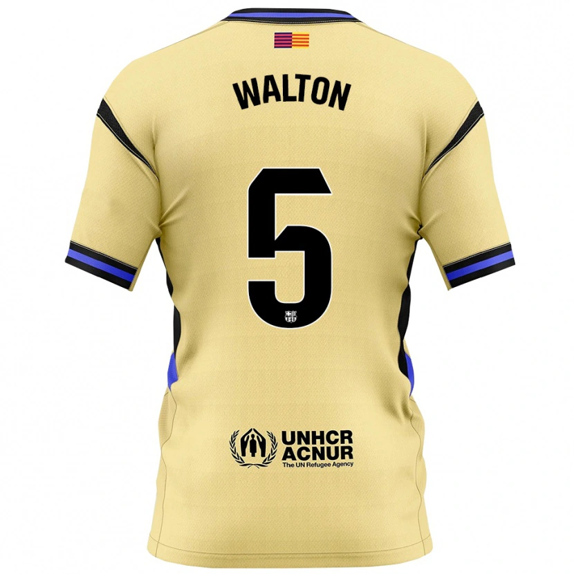 Danxen Mujer Camiseta Álex Walton #5 Amarillo Negro 2ª Equipación 2025/26 La Camisa México