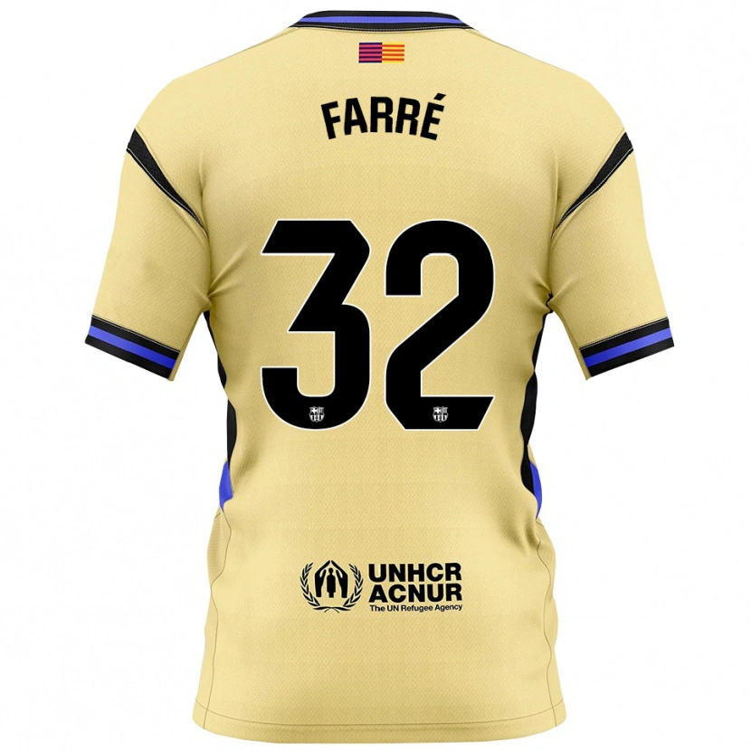 Danxen Mujer Camiseta Landry Farré #32 Amarillo Negro 2ª Equipación 2025/26 La Camisa México