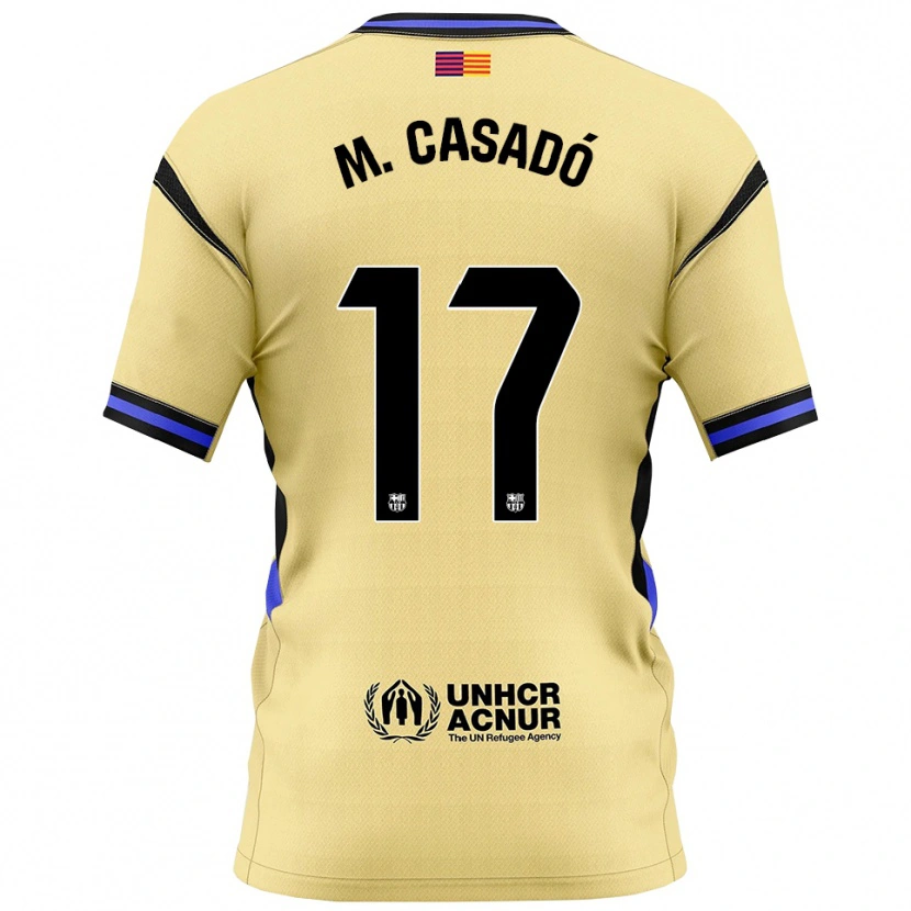 Danxen Mujer Camiseta Marc Casadó #17 Amarillo Negro 2ª Equipación 2025/26 La Camisa México