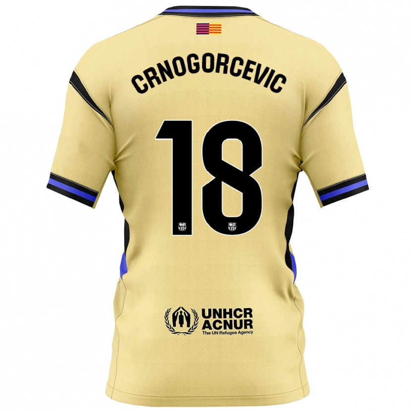 Danxen Mujer Camiseta Ana-Maria Crnogorcevic #18 Amarillo Negro 2ª Equipación 2025/26 La Camisa México