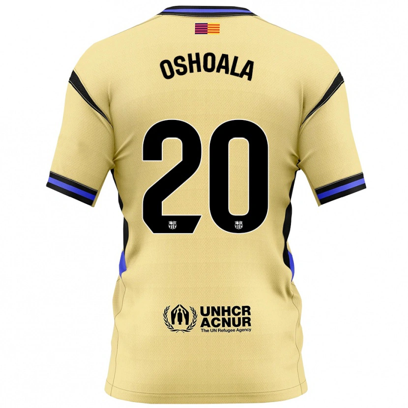 Danxen Mujer Camiseta Asisat Oshoala #20 Amarillo Negro 2ª Equipación 2025/26 La Camisa México