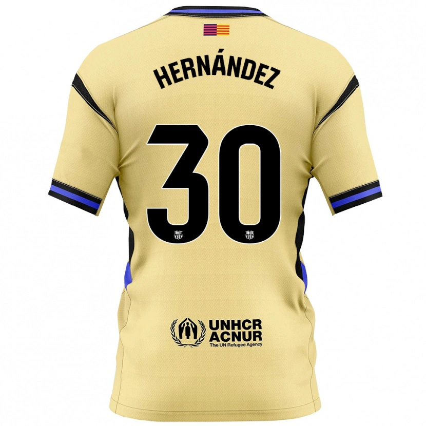 Danxen Mujer Camiseta Juan Hernández #30 Amarillo Negro 2ª Equipación 2025/26 La Camisa México