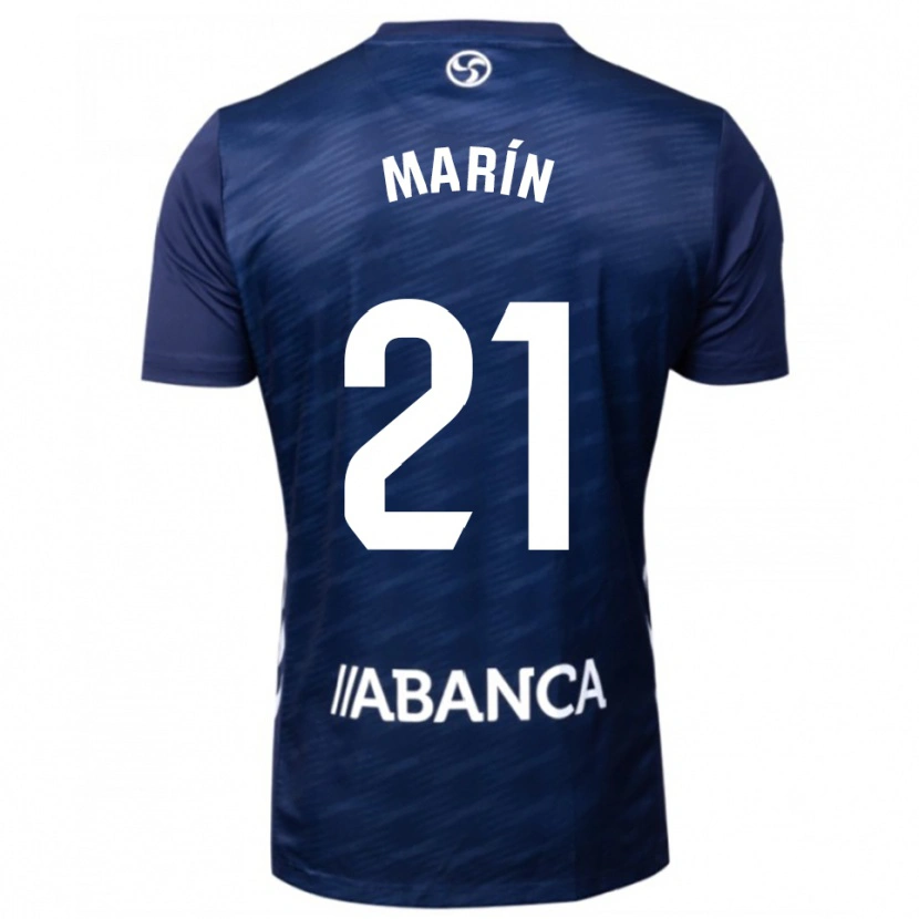 Danxen Mujer Camiseta Álvaro Marín #21 Azul Marino Blanco 2ª Equipación 2025/26 La Camisa México