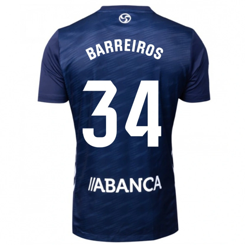 Danxen Mujer Camiseta Iago Barreiros #34 Azul Marino Blanco 2ª Equipación 2025/26 La Camisa México