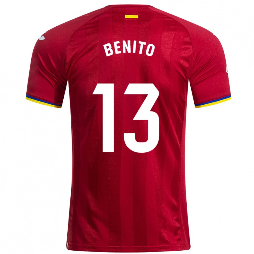 Danxen Mujer Camiseta Jorge Benito #13 Rojo Amarillo Azul 2ª Equipación 2025/26 La Camisa México