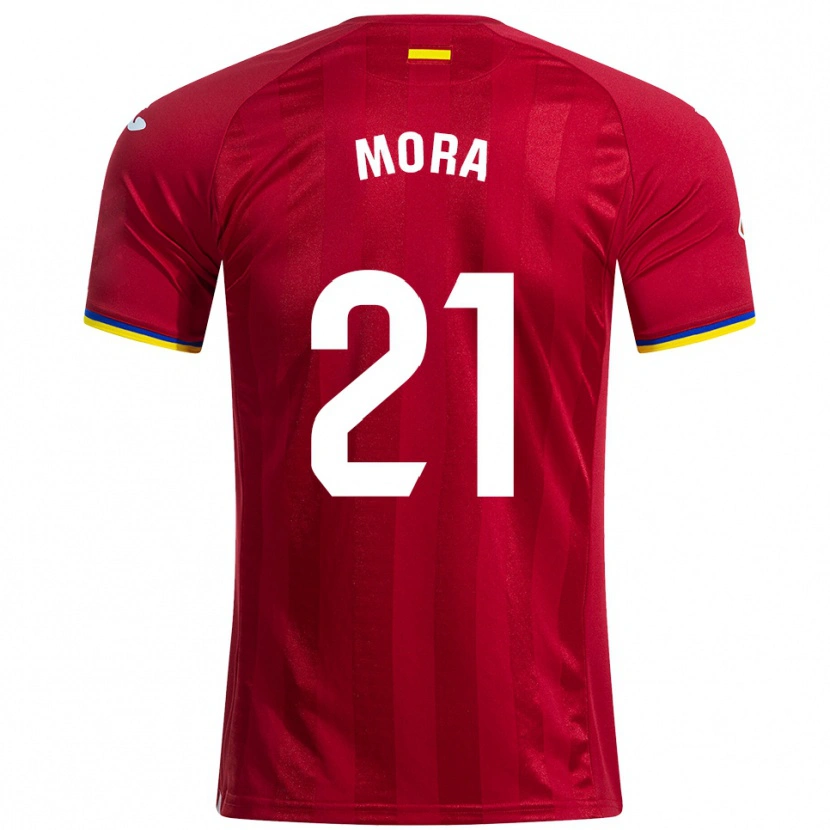 Danxen Mujer Camiseta Adrià Mora #21 Rojo Amarillo Azul 2ª Equipación 2025/26 La Camisa México