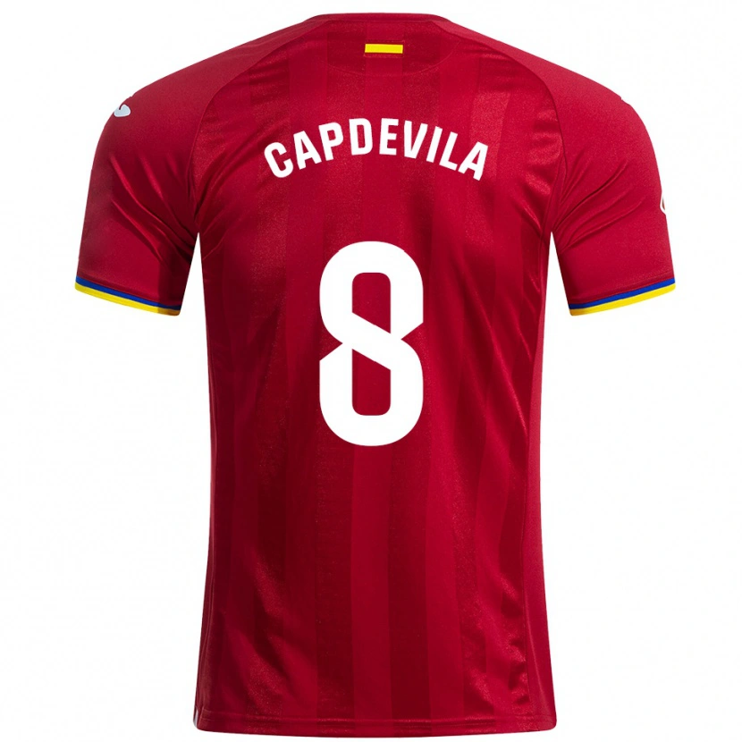 Danxen Mujer Camiseta Adrià Capdevila #8 Rojo Amarillo Azul 2ª Equipación 2025/26 La Camisa México