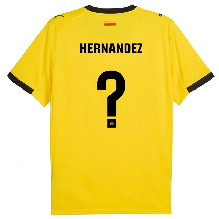 Danxen Mujer Camiseta Guillem Hernández #0 Amarillo Negro 2ª Equipación 2025/26 La Camisa México