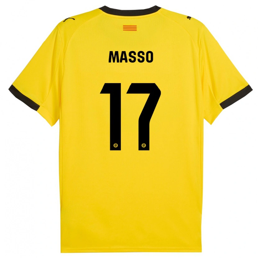 Danxen Mujer Camiseta Ainoa Massó #17 Amarillo Negro 2ª Equipación 2025/26 La Camisa México
