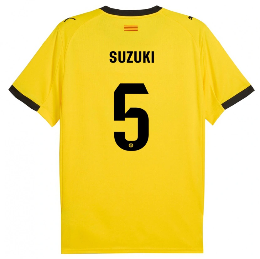 Danxen Mujer Camiseta Wadi Ibrahim Suzuki #5 Amarillo Negro 2ª Equipación 2025/26 La Camisa México