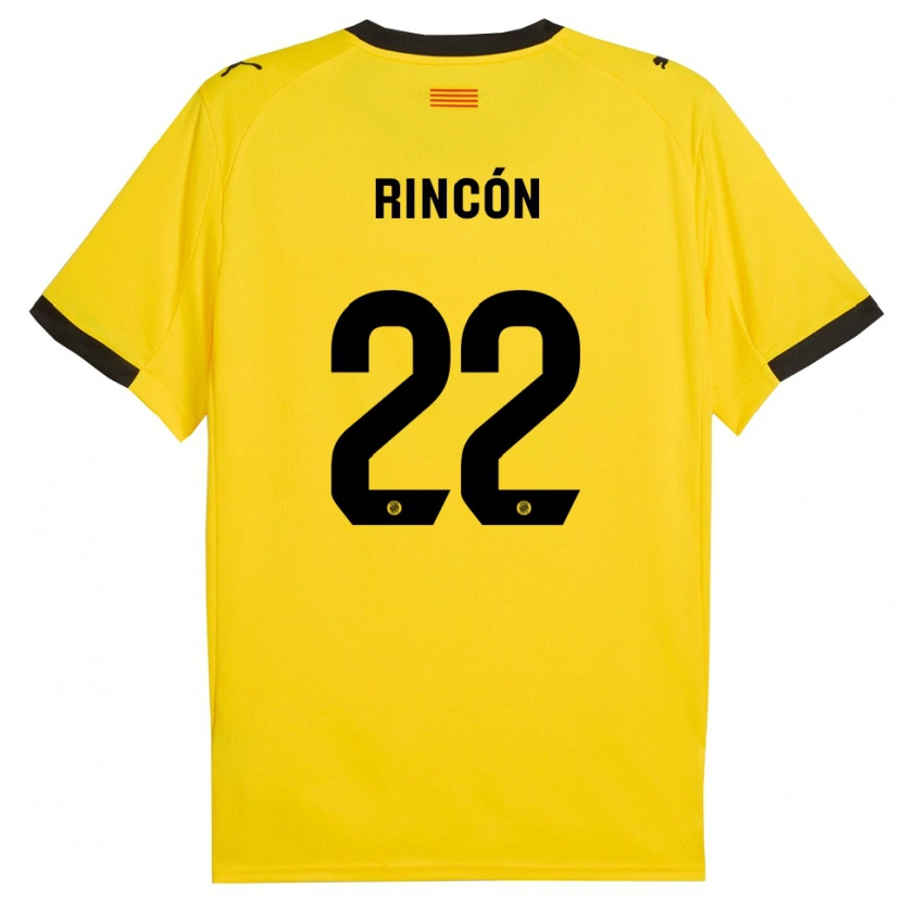 Danxen Mujer Camiseta Hugo Rincón #22 Amarillo Negro 2ª Equipación 2025/26 La Camisa México