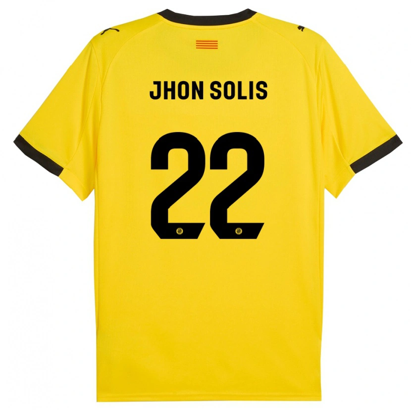 Danxen Mujer Camiseta Jhon Solís #22 Amarillo Negro 2ª Equipación 2025/26 La Camisa México