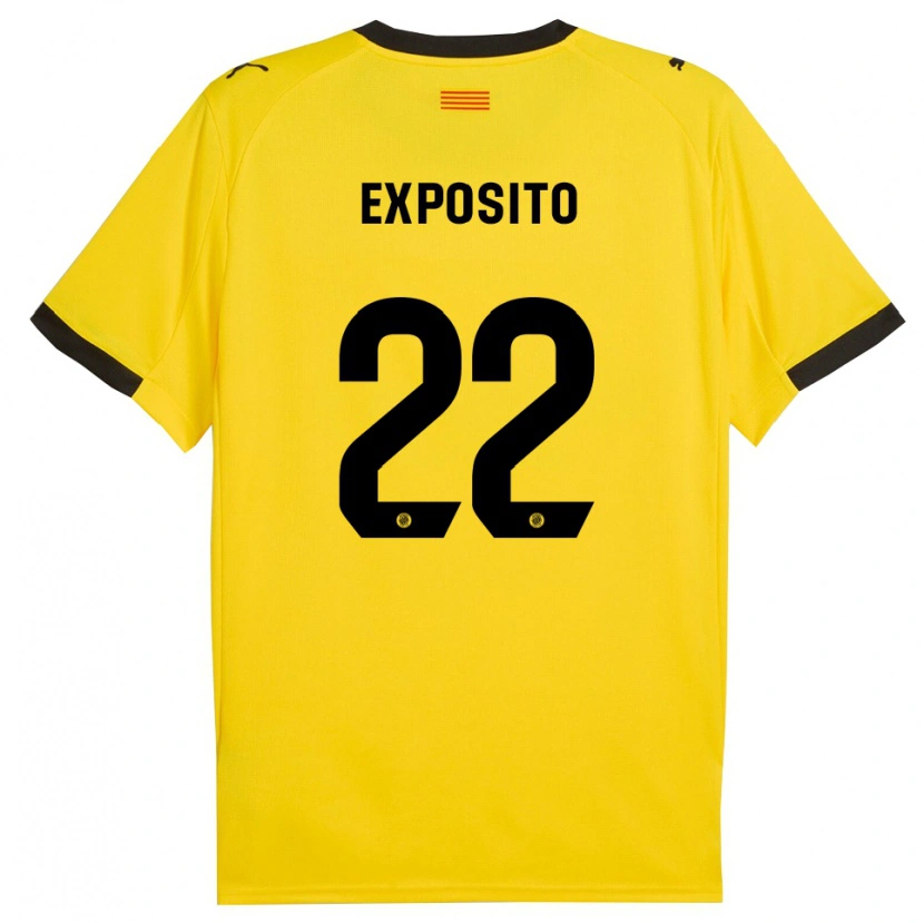 Danxen Mujer Camiseta Samu Expósito #22 Amarillo Negro 2ª Equipación 2025/26 La Camisa México