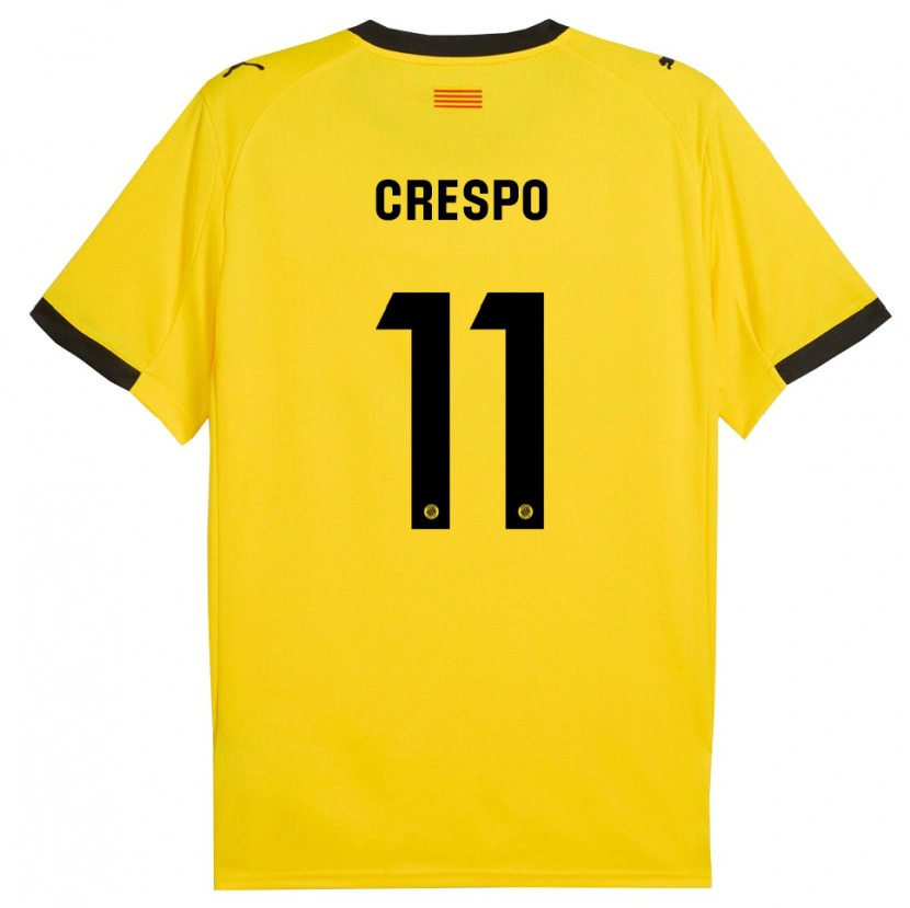 Danxen Mujer Camiseta Lydia Crespo #11 Amarillo Negro 2ª Equipación 2025/26 La Camisa México