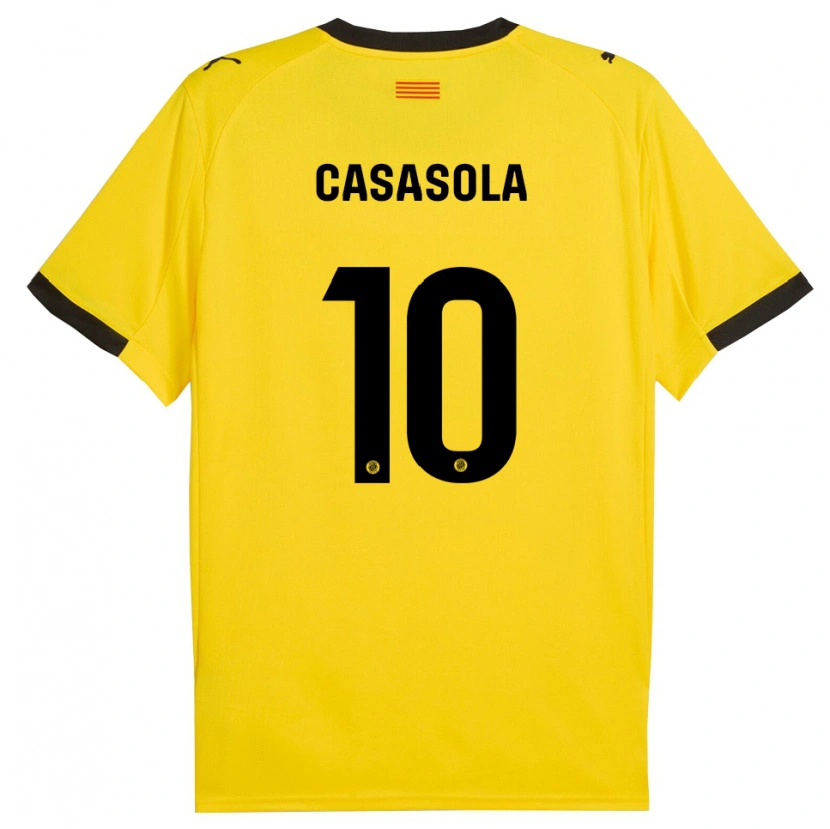 Danxen Mujer Camiseta Derek Casasola #10 Amarillo Negro 2ª Equipación 2025/26 La Camisa México