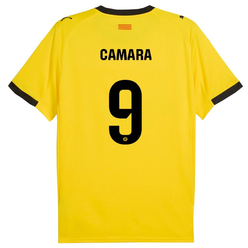 Danxen Mujer Camiseta Dawda Camara #9 Amarillo Negro 2ª Equipación 2025/26 La Camisa México
