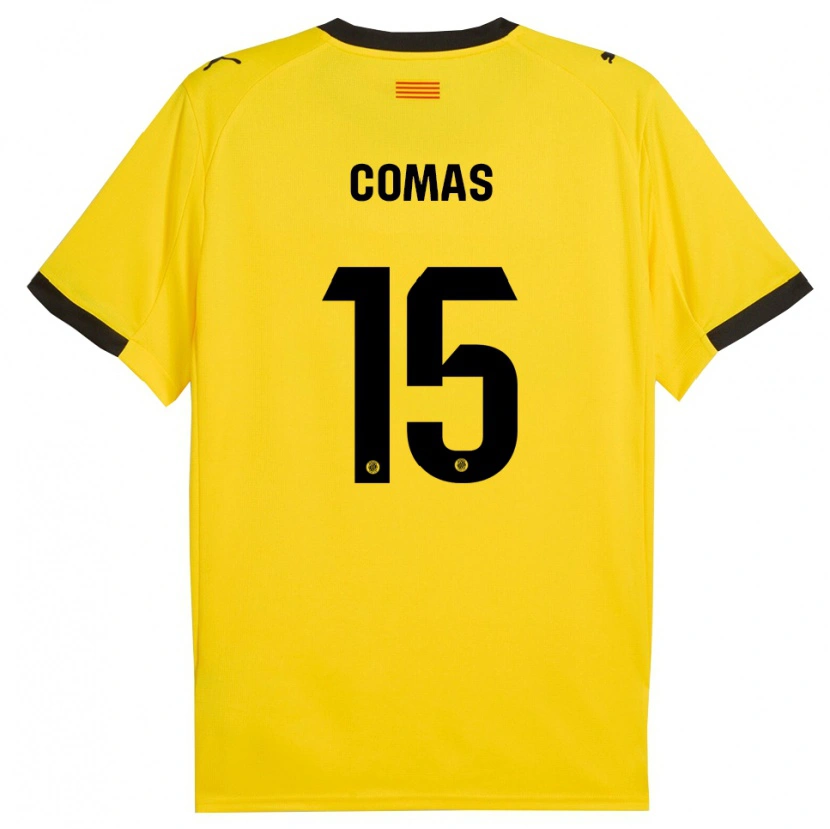 Danxen Mujer Camiseta Oriol Comas #15 Amarillo Negro 2ª Equipación 2025/26 La Camisa México