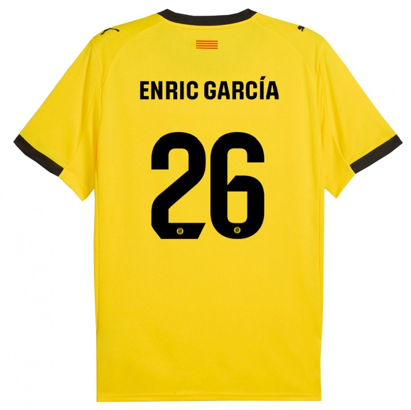 Danxen Mujer Camiseta Enric García #26 Amarillo Negro 2ª Equipación 2025/26 La Camisa México