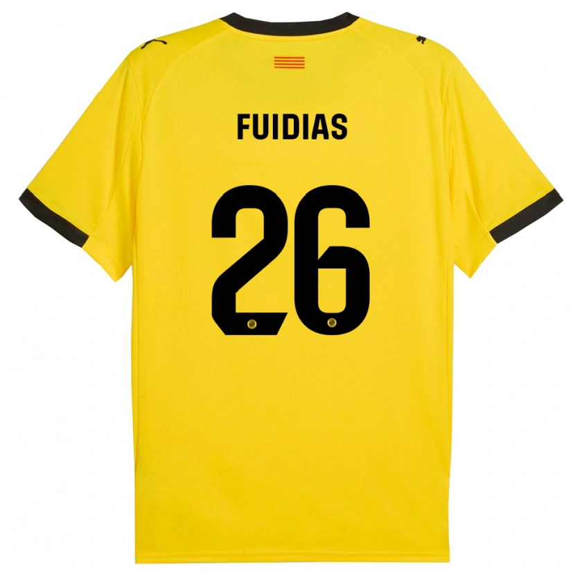 Danxen Mujer Camiseta Toni Fuidias #26 Amarillo Negro 2ª Equipación 2025/26 La Camisa México