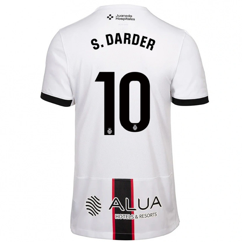 Danxen Mujer Camiseta Sergi Darder #10 Blanco Negro 2ª Equipación 2025/26 La Camisa México