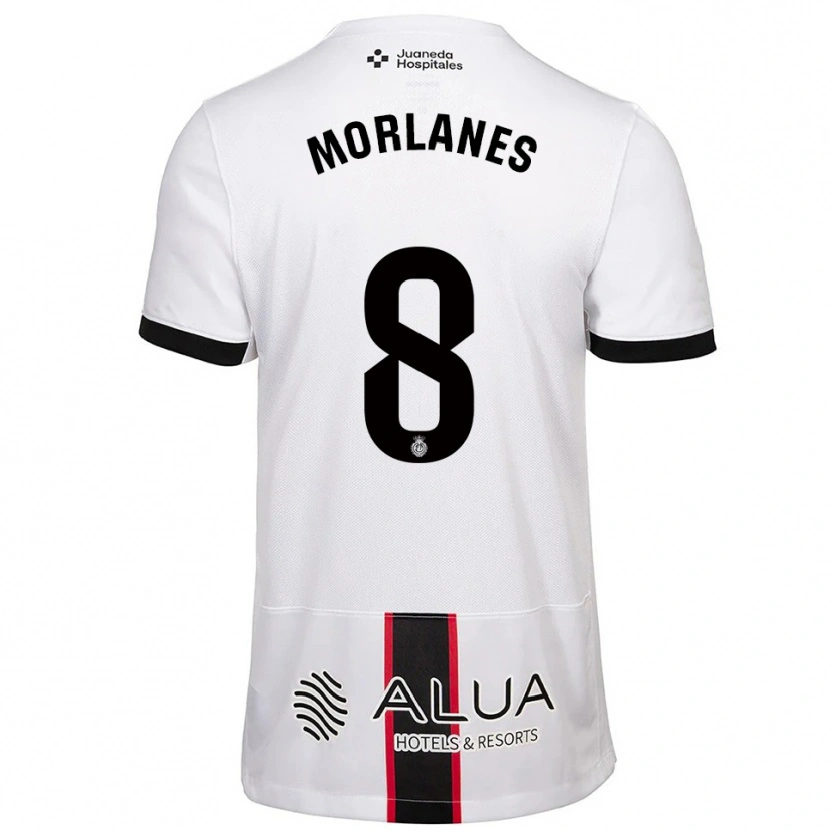 Danxen Mujer Camiseta Manu Morlanes #8 Blanco Negro 2ª Equipación 2025/26 La Camisa México