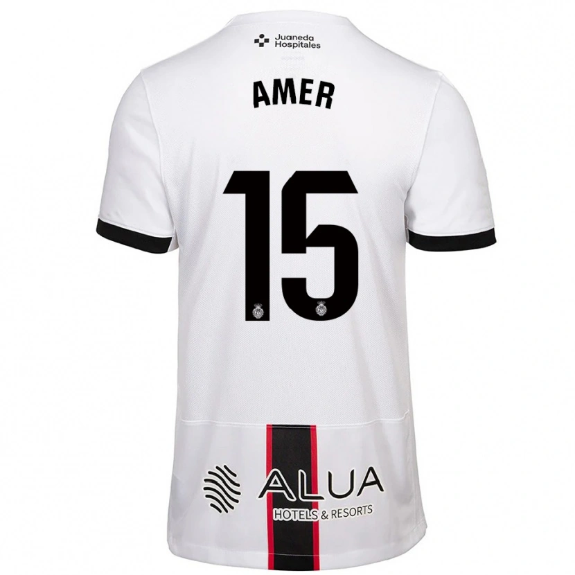 Danxen Mujer Camiseta Pere Amer #15 Blanco Negro 2ª Equipación 2025/26 La Camisa México