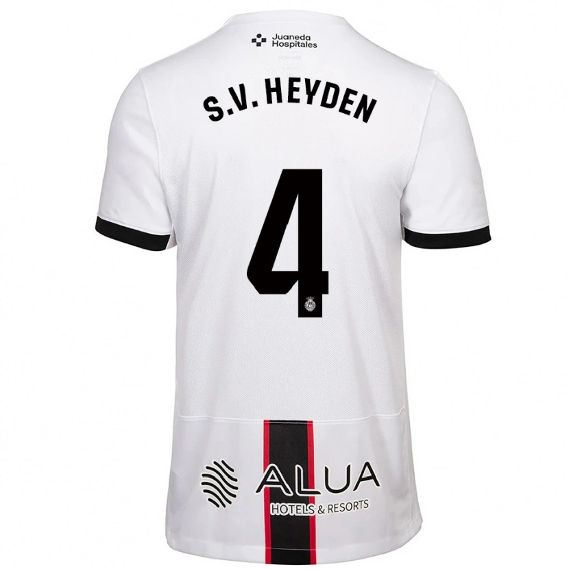 Danxen Mujer Camiseta Siebe Van Der Heyden #4 Blanco Negro 2ª Equipación 2025/26 La Camisa México