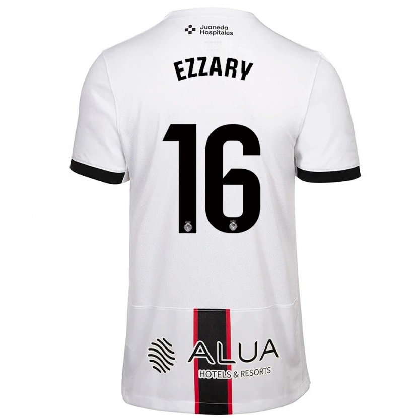 Danxen Mujer Camiseta Ismael Ezzary #16 Blanco Negro 2ª Equipación 2025/26 La Camisa México