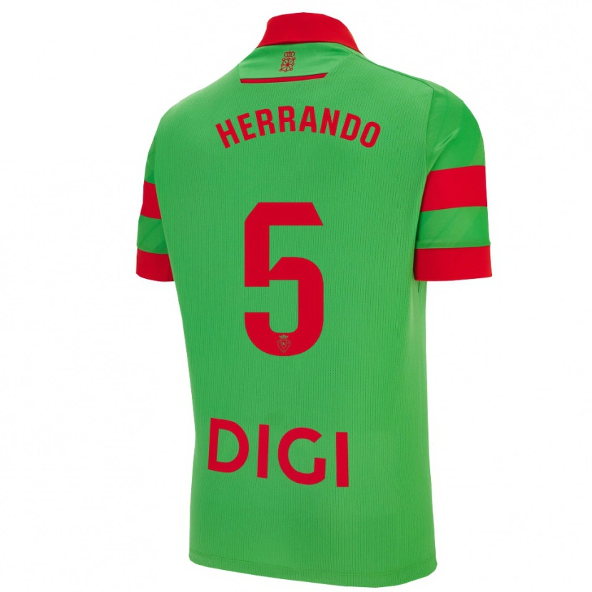 Danxen Mujer Camiseta Jorge Herrando #5 Verde Rojo 2ª Equipación 2025/26 La Camisa México