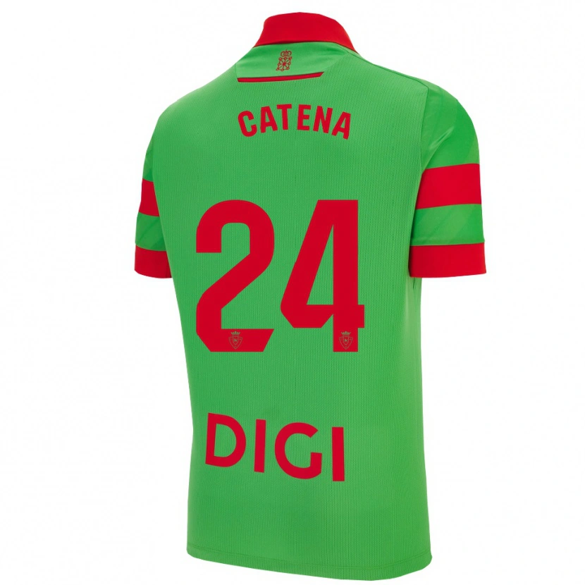Danxen Mujer Camiseta Alejandro Catena #24 Verde Rojo 2ª Equipación 2025/26 La Camisa México
