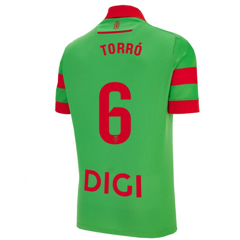 Danxen Mujer Camiseta Lucas Torró #6 Verde Rojo 2ª Equipación 2025/26 La Camisa México