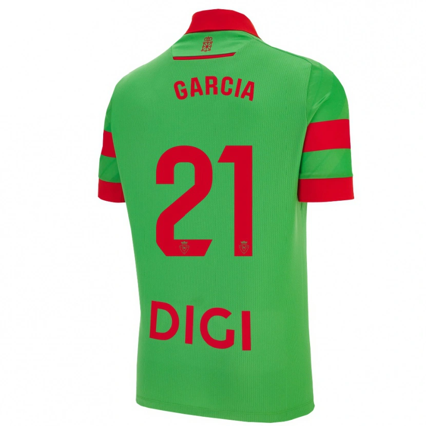 Danxen Mujer Camiseta Jon García #21 Verde Rojo 2ª Equipación 2025/26 La Camisa México
