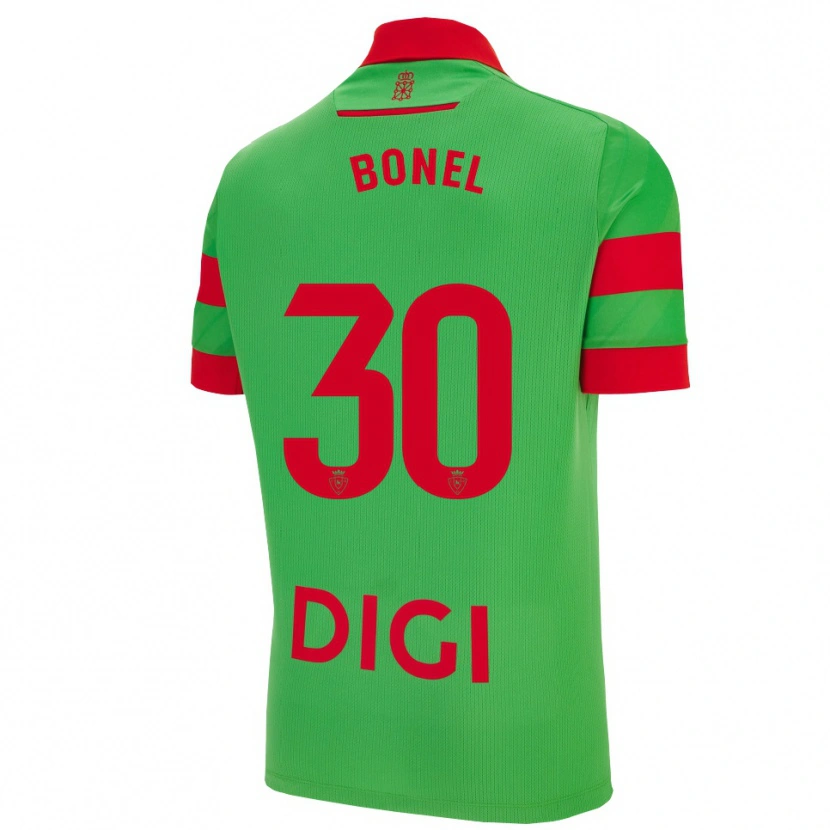 Danxen Mujer Camiseta Asier Bonel #30 Verde Rojo 2ª Equipación 2025/26 La Camisa México
