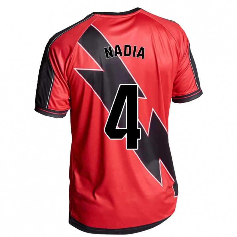 Danxen Mujer Camiseta Nadia Dopico Díaz #4 Rojo Negro 2ª Equipación 2025/26 La Camisa México