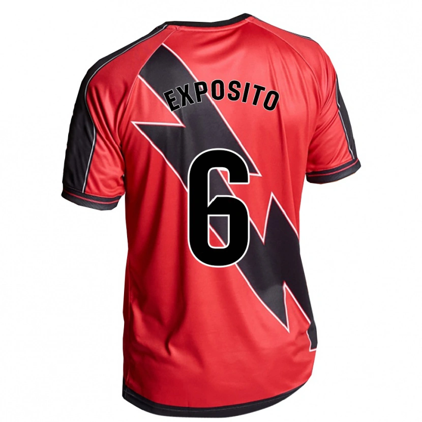 Danxen Mujer Camiseta Álvaro Expósito #6 Rojo Negro 2ª Equipación 2025/26 La Camisa México