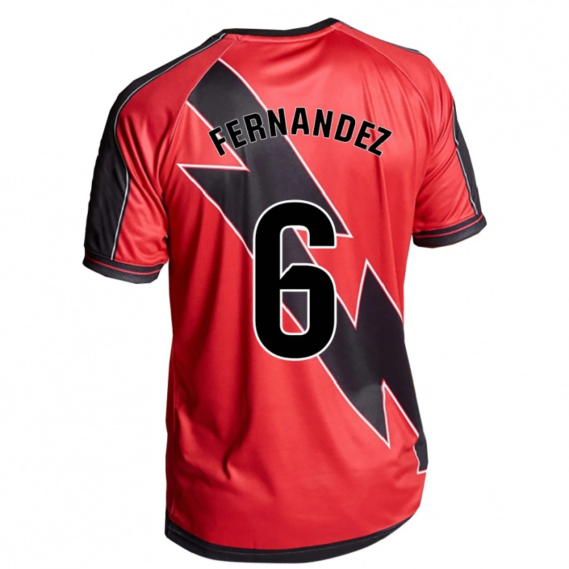 Danxen Mujer Camiseta Paula Fernández #6 Rojo Negro 2ª Equipación 2025/26 La Camisa México